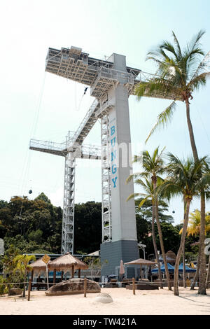 47 mètres Bungy Jump Tower sur l'île de Sentosa à Singapour Banque D'Images