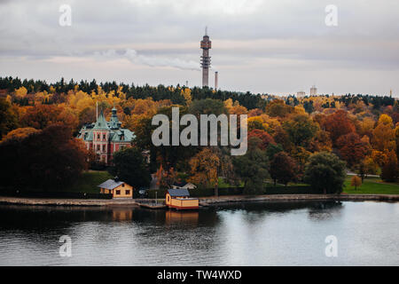 L'automne dans la banlieue de Stockholm Suède Banque D'Images