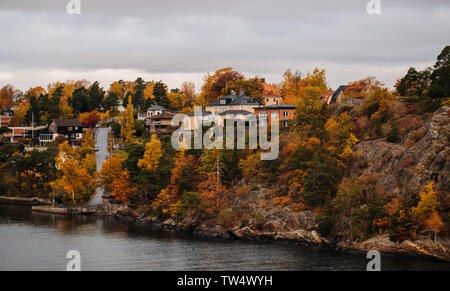 L'automne dans la banlieue de Stockholm Suède Banque D'Images