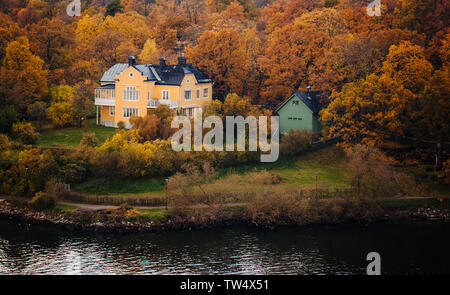 L'automne dans la banlieue de Stockholm Suède Banque D'Images