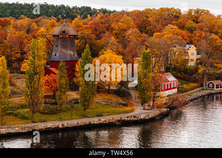 L'automne dans la banlieue de Stockholm Suède Banque D'Images