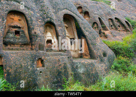 Grottes, en Temple Scenic Area Mati, Zhangye, Province de Gansu, Chine Banque D'Images