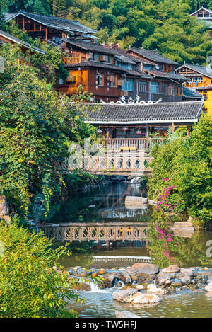 Résidence résidentiel à Dong Zhai, Zhaoxing Banque D'Images