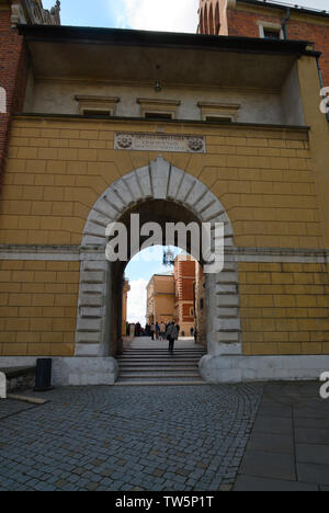 La porte Vasa et bastion de Vladislav IV du château royal de Wawel à Cracovie, Pologne Banque D'Images