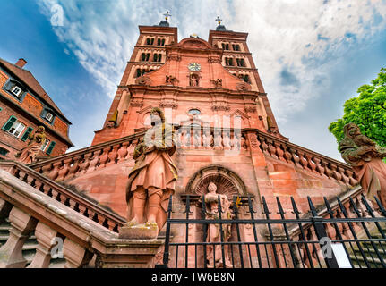 L'église abbatiale (Amorbach Kloster Amorbach), Basse Franconie, Bavière, Allemagne Banque D'Images