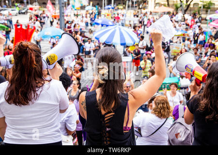 Rio de Janeiro, Brésil - 29 septembre 2018 : manifestation contre lui pas Bolsonaro. Banque D'Images
