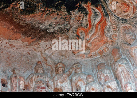 Sculpture de Bouddha dans un millier de falaises Jiajiang County, Changsha Banque D'Images