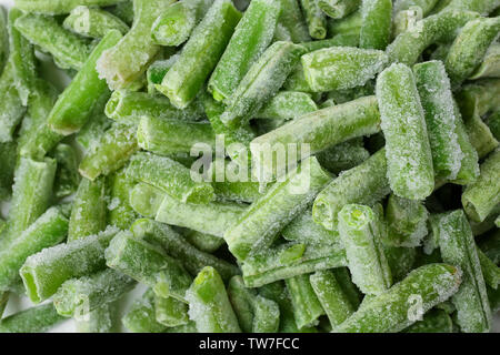 Haricots verts surgelés, gros plan Banque D'Images