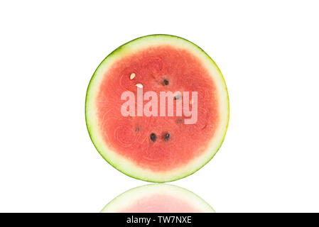 Tranches de melon d'isolé sur fond blanc Banque D'Images