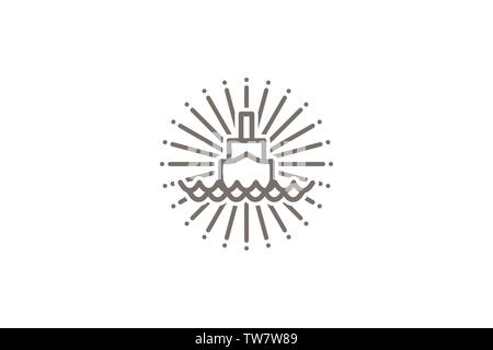 Voile et de vagues dessins de logos Inspiration isolé sur fond blanc Illustration de Vecteur