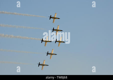 Breitling Jet team en formation serrée à Bouremouth Septembre 2018 Festival de l'air Banque D'Images