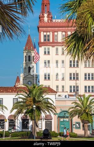 La vieille ville historique de St Augustine, en Floride. (USA) Banque D'Images