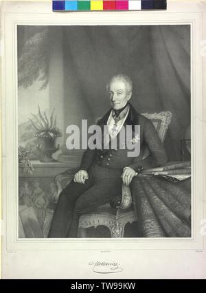 Metternich-Winneburg, Clement Wenzel Lothar le prince von, lithographie de Franz Heister basé sur la peinture d'Edouard-Clearance-Info Additional-Rights Heuss,-Not-Available Banque D'Images