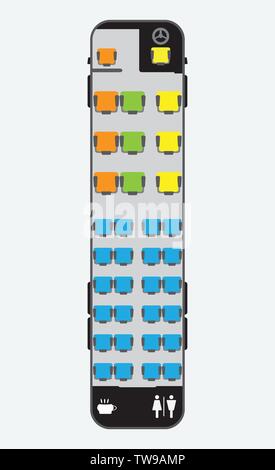 Bus de 15 mètres du siège Illustration de Vecteur