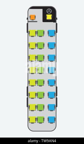 Bus de 15 mètres du siège Illustration de Vecteur