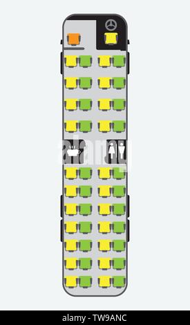 Bus de 15 mètres du siège Illustration de Vecteur