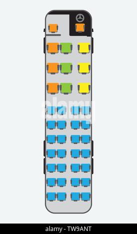 Bus de 15 mètres du siège Illustration de Vecteur