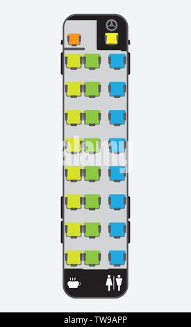 Bus de 15 mètres du siège Illustration de Vecteur