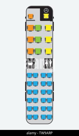 Bus de 15 mètres du siège Illustration de Vecteur