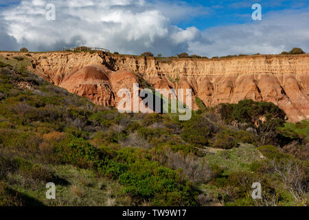 Les formations de roche emblématique et la promenade au parc rock Hallett Cove Australie du Sud le 19 juin 2019 Banque D'Images