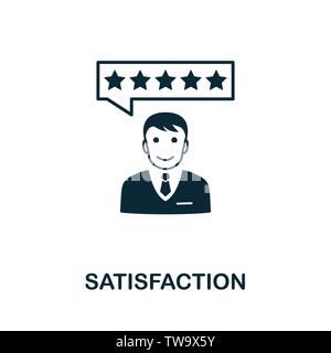 Symbole de l'icône du vecteur de satisfaction. Signe créatif de la collection Icons. Icône de satisfaction à plat remplie pour ordinateur et mobile Illustration de Vecteur