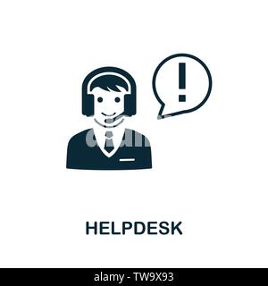 Symbole d'icône de vecteur Helpdesk. Signe créatif de la collection Icons. Icône de l'assistance technique à plat pour ordinateur et téléphone portable Illustration de Vecteur