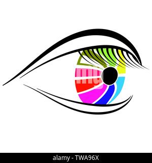 L'icône Oeil colorés isolé Illustration de Vecteur