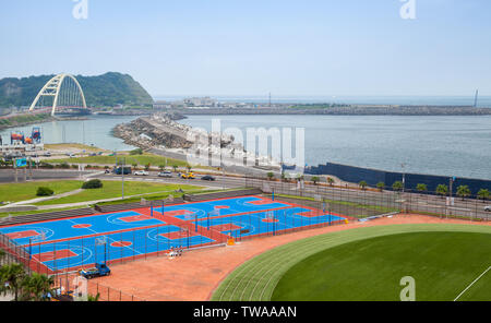 Keelung, Taïwan - septembre 7, 2018 : Terrains de Sport de la National Taiwan Ocean University Banque D'Images