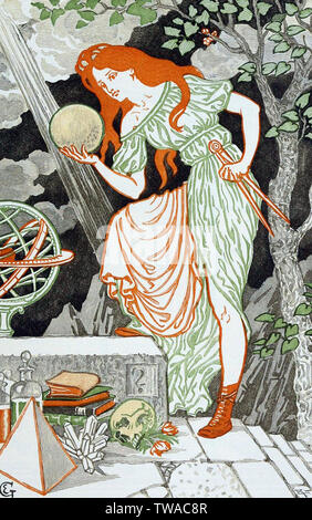 Eugène Grasset - Femme La Science Banque D'Images