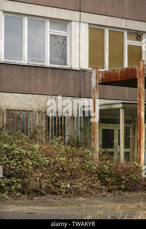 Bureaux désaffectés de la Stasi AC Hohenschonhausen complexe de bâtiments, Berlin, Allemagne. Banque D'Images