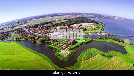 Panorama vue aérienne de Lemmer Pays-Bas Banque D'Images