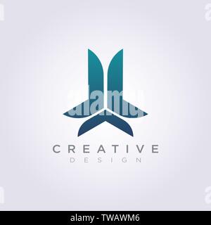 Résumé de l'hélice de décoration triangle symbole vecteur Conception Modèle Logo Icône. Illustration de Vecteur