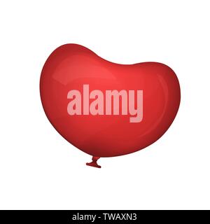 3d ballon rouge. Forme de cœur. Valentines Day. Vector illustration. Illustration de Vecteur