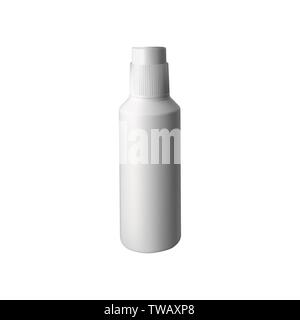 Des gouttes. Bouteille en plastique blanc. Vector illustration Illustration de Vecteur