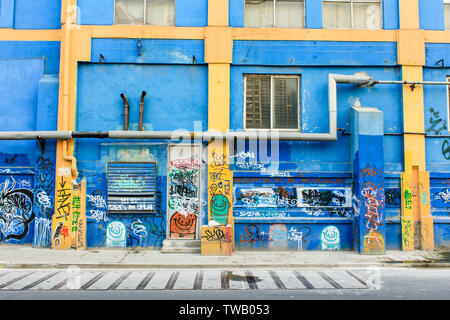 M50 mur de graffiti, Wensan Road, Shanghai Banque D'Images