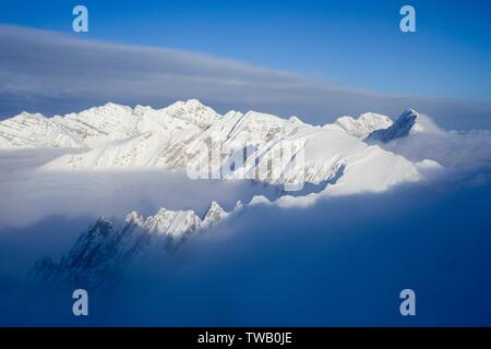 Autriche, Tyrol, massif du Karwendel, vue de la Hafelekarspitze (pic) à l'E. Banque D'Images