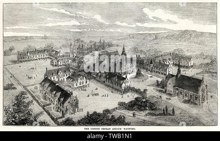 London Orphan Asylum, Watford 1871 Banque D'Images