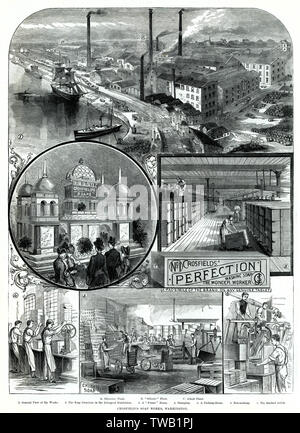 Ouvrages de savon de Crosfield, Warrington 1886 Banque D'Images