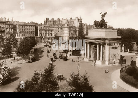 Wellington Arch, Hyde Park, London, UK, ca 1920 Banque D'Images
