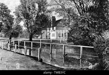 Charrue Pond and Inn, Old Malden, SW London (Surrey) Banque D'Images