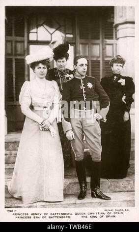 La princesse Ena et le roi Alfonso d'Espagne - Palais de Miramar Banque D'Images