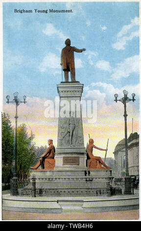 Monument Brigham Young, Salt Lake City, Utah, États-Unis Banque D'Images