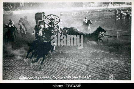 Calgary, Alberta, Canada - Stampede - Chuckwagon Race Banque D'Images