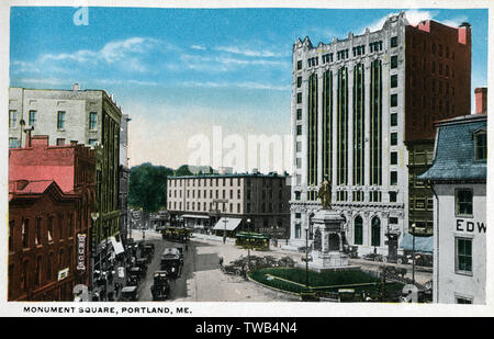 Monument Square, Portland, Maine, États-Unis Banque D'Images