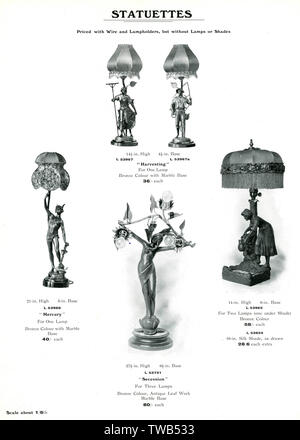 Catalogue des luminaires électriques, statuettes Banque D'Images