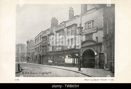 Vieux magasins sur Cripplegate, Londres Banque D'Images