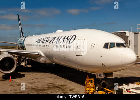 Air New Zealand Avion, l'Aéroport International d'Auckland, île du Nord, Nouvelle-Zélande Banque D'Images