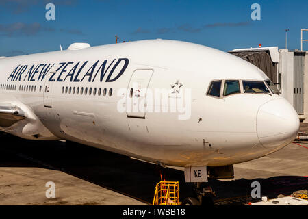 Air New Zealand Avion, l'Aéroport International d'Auckland, île du Nord, Nouvelle-Zélande Banque D'Images