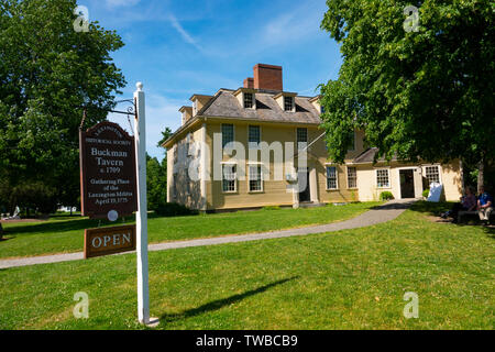 USA Massachusetts MA Lexington Buckman Tavern Révolution Américaine 1775 Plan du Banque D'Images