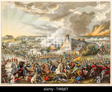 La bataille de Waterloo, 18 juin 1815, gravure, 1819 Banque D'Images